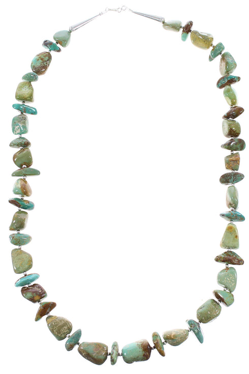 American Indian Silver Turquoise Bead Necklace AX96524