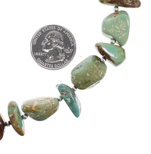 American Indian Silver Turquoise Bead Necklace AX96524