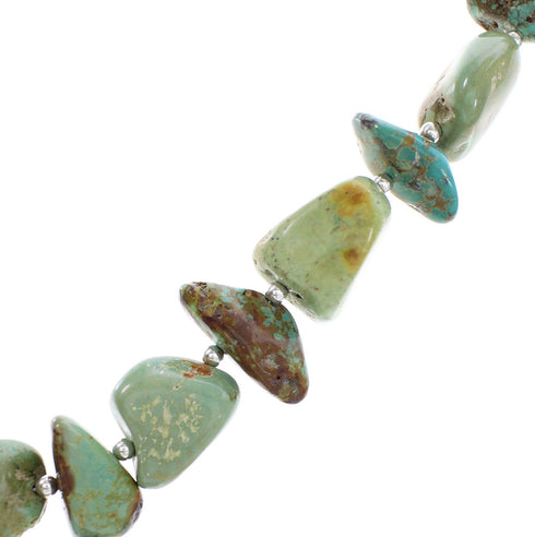 American Indian Silver Turquoise Bead Necklace AX96524