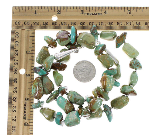 American Indian Silver Turquoise Bead Necklace AX96524