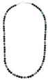 Navajo Sterling Silver Onyx Turquoise Bead Necklace RX96120