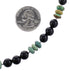 Navajo Sterling Silver Onyx Turquoise Bead Necklace RX96120