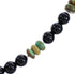 Navajo Sterling Silver Onyx Turquoise Bead Necklace RX96120