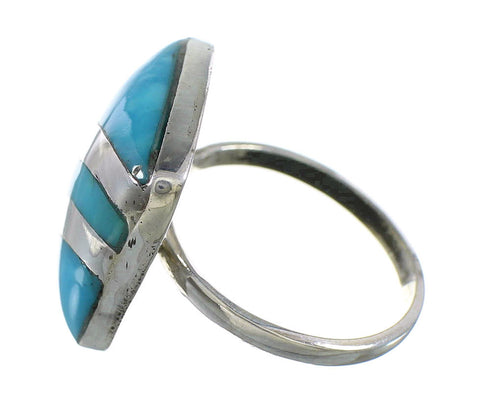 Turquoise Southwest Sterling Silver Ring Size 7-1/4 AX96434