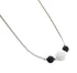 Onyx And White Agate Liquid Sterling Silver Necklace AX96751