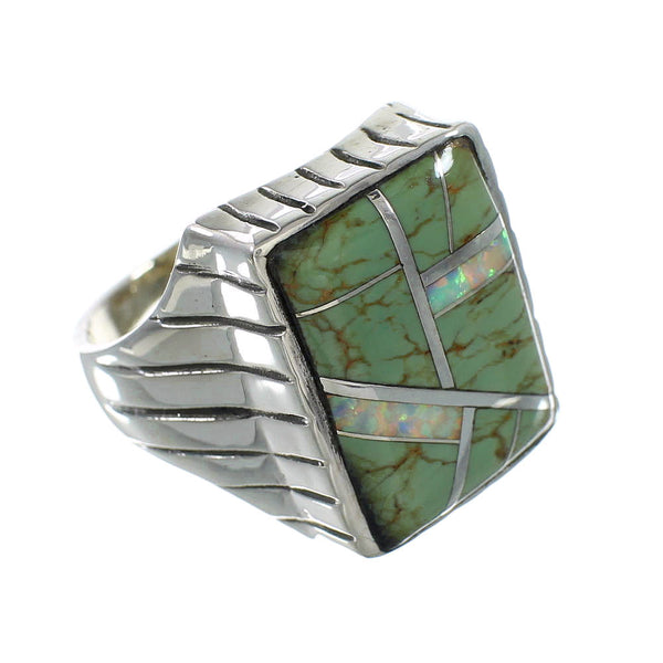 Turquoise Opal Genuine Sterling Silver Ring Size 12-1/2 RX96841