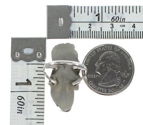 Authentic Sterling Silver Navajo Gaspeite Leaf Ring Size 5-3/4 RX118118