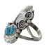 Native American Turquoise Sterling Silver Leaf Ring Size 6-3/4 AX96991