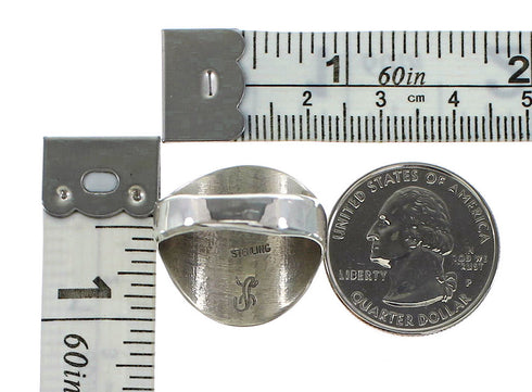 Bear Water Wave Navajo Calvin Peterson Sterling Silver 14 Karat Gold Ring Size 9-1/2 AX97537