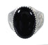 Onyx And Sterling Silver Navajo Ring Size 9-1/4 RX97588