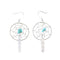 Turquoise Sterling Silver Navajo Dream Catcher Feather Hook Dangle Earrings AX97738