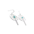 Turquoise Sterling Silver Navajo Dream Catcher Feather Hook Dangle Earrings AX97738
