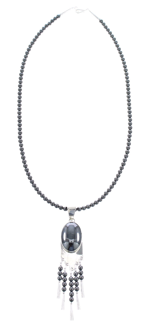 Hematite Genuine Sterling Silver Bead Necklace Set AX97927
