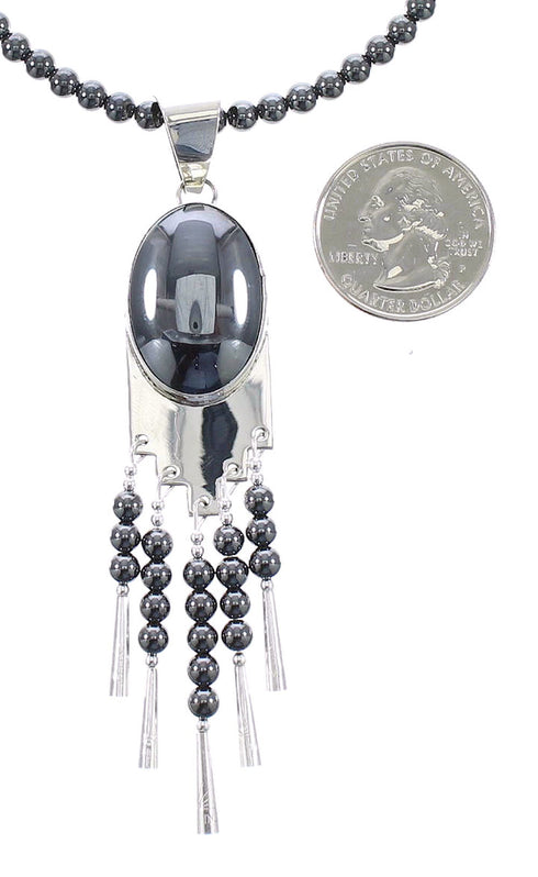 Hematite Genuine Sterling Silver Bead Necklace Set AX97927