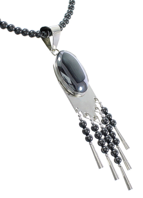 Hematite Genuine Sterling Silver Bead Necklace Set AX97927