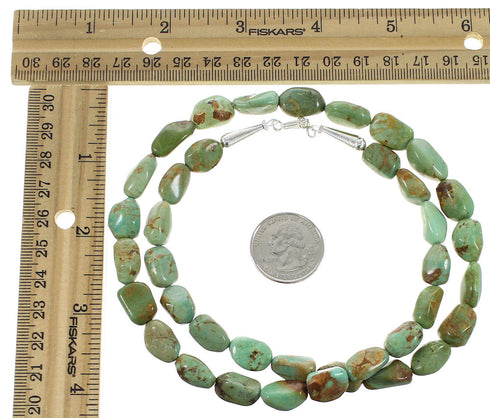 Authentic Sterling Silver Turquoise Jewelry Southwest Bead Necklace AX98115