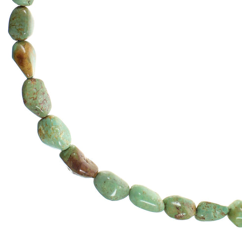 Authentic Sterling Silver Turquoise Jewelry Southwestern Bead Necklace AX98116