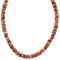 Purple And Orange Oyster Shell Sterling Silver Bead Necklace AX98140