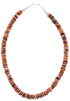 Purple And Orange Oyster Shell Sterling Silver Bead Necklace AX98140