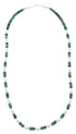 Authentic Sterling Silver Turquoise And White Agate Native American Bead Necklace RX98041