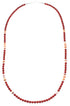 Coral And Oyster Shell Navajo Sterling Silver Bead Necklace AX98204