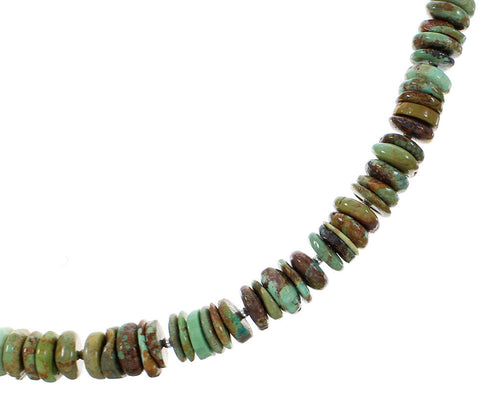 Kingman Turquoise Navajo Indian Sterling Silver Bead Necklace RX98075