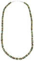 Kingman Turquoise Sterling Silver Native American Bead Necklace RX98076