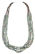 Kingman Turquoise Pin Shell Navajo 5-Strand Genuine Sterling Silver Necklace RX98078