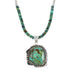 Authentic Sterling Silver Turquoise Native American Bead Necklace Set AX98165