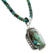 Authentic Sterling Silver Turquoise Native American Bead Necklace Set AX98165