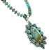 Kingman Turquoise Genuine Sterling Silver Navajo Bead Necklace Set AX98171
