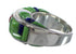 Multicolor Inlay Genuine Sterling Silver Ring Size 6-3/4 AS25479