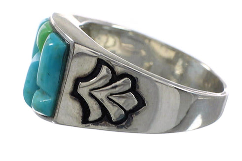 Turquoise Multicolor Genuine Sterling Silver Ring Size 11-3/4 AS25927