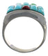 Turquoise Multicolor Genuine Sterling Silver Ring Size 11-3/4 AS25927