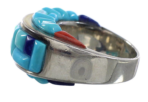 Multicolor Inlay Jewelry Sterling Silver Ring Size 6-1/4 AS23704