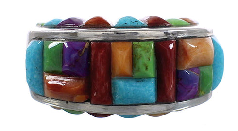 Multicolor And Sterling Silver Ring Size 6-1/2 AS38435