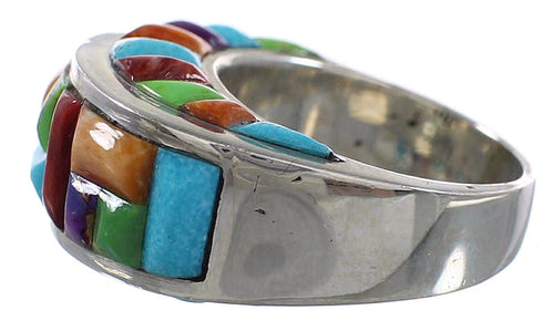 Multicolor And Sterling Silver Ring Size 6-1/2 AS38435