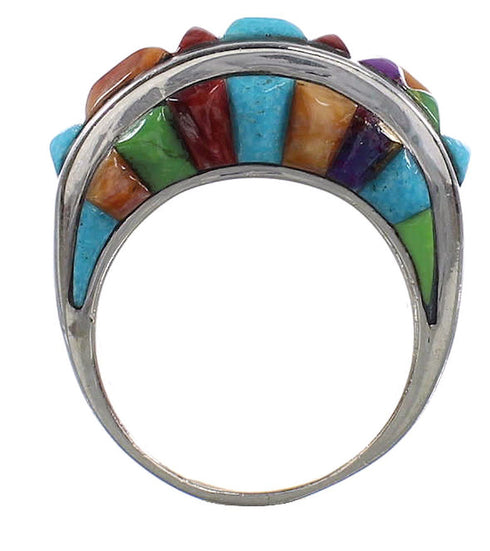 Multicolor And Sterling Silver Ring Size 6-1/2 AS38435