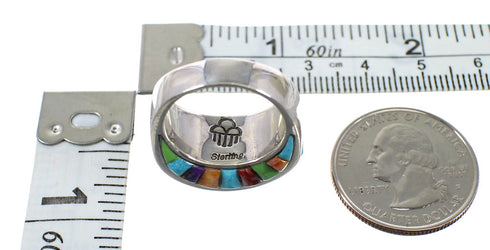 Multicolor And Sterling Silver Ring Size 6-1/2 AS38435