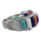 Turquoise And Multicolor Sterling Silver Ring Size 6-1/2 AS38430