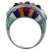 Turquoise And Multicolor Sterling Silver Ring Size 6-1/2 AS38430
