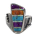 Multicolor Inlay Sterling Silver Jewelry Ring Size 6-1/4 AS37303