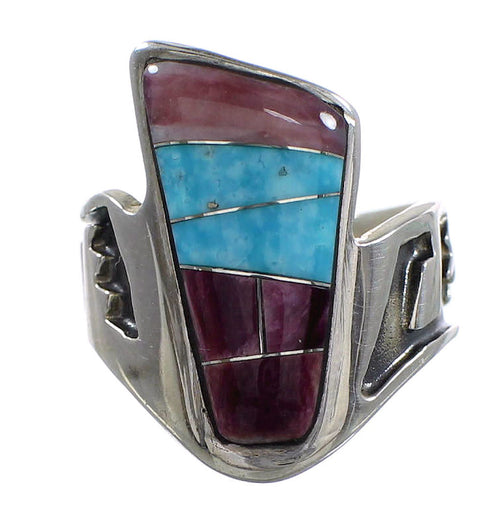 Turquoise Purple Oyster Shell Sterling Silver Ring Size 5-1/2 AS37121