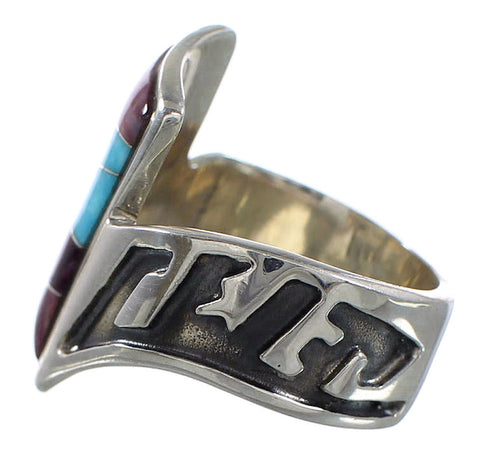 Turquoise Purple Oyster Shell Sterling Silver Ring Size 5-1/2 AS37121