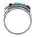 Turquoise And Multicolor Sterling Silver Ring Size 7-3/4 AS23805