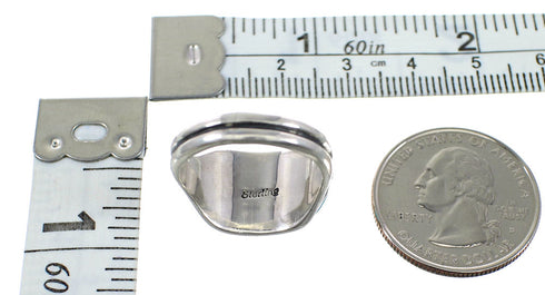 Turquoise And Multicolor Sterling Silver Ring Size 7-3/4 AS23805