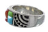 Multicolor Inlay Genuine Sterling Silver Ring Size 5-3/4 AS27769