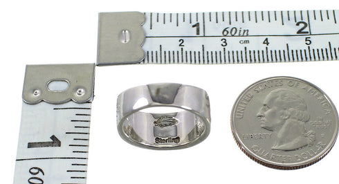 Multicolor Inlay Genuine Sterling Silver Ring Size 5-3/4 AS27769