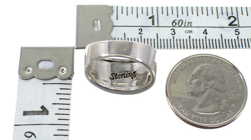 Black Mother of Pearl Sterling Silver Jewelry Ring Size 6-1/2 AS39257