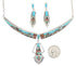 Multicolor Link Necklace With Detachable Centerpiece Earrings YS70516